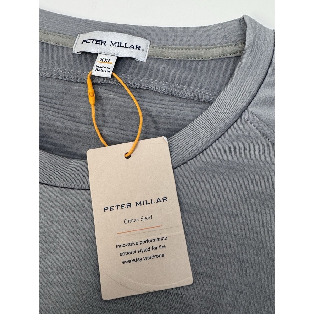 NWT Peter Millar Beaumont Performance Crew Neck Pullover Gale Grey Mens XXL $165 - Picture 3 of 10